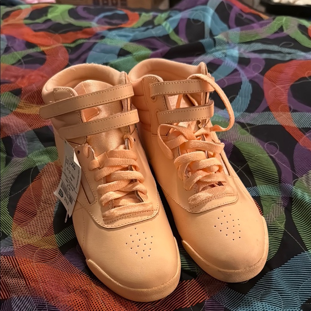 Reebok Orange Sneakers Mid-Cut Leather